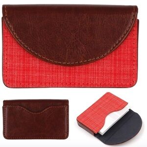 NWOT kandouren Leather Business Card/Credit Card Holder 4.25” x 2.5” x .75”